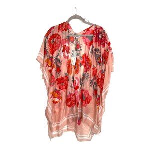 Woven heart floral shawl NWT